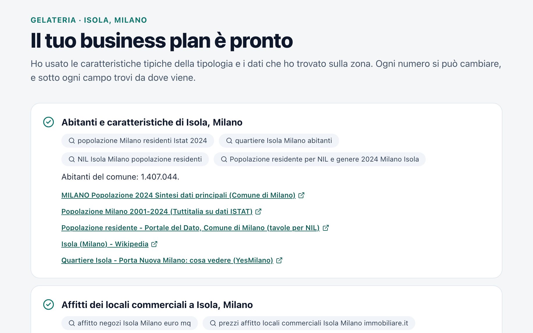 Business Plan Facile: le ricerche sulla zona di Isola, a Milano, con le fonti trovate