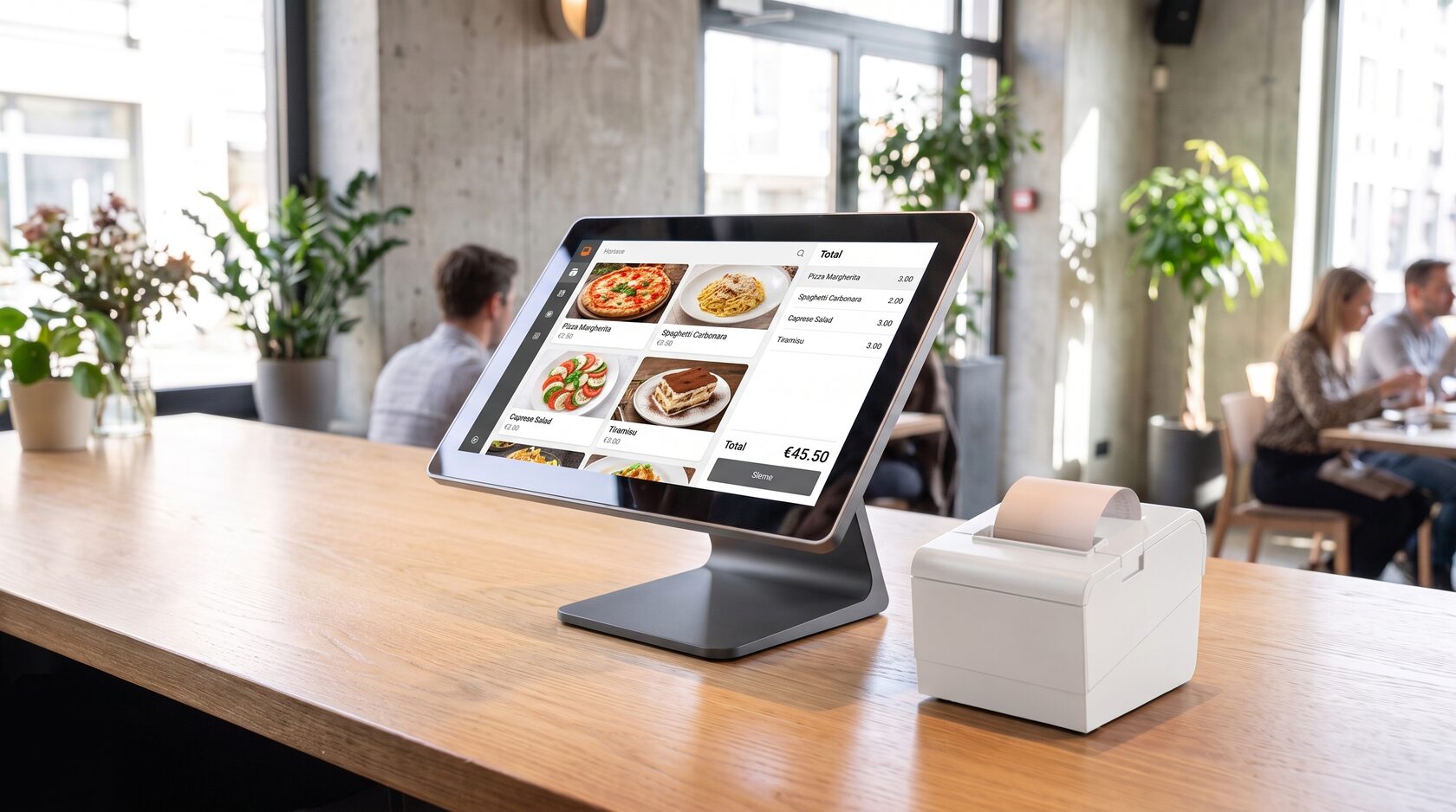 Cassa touch Android con app per il ristorante e stampante scontrini