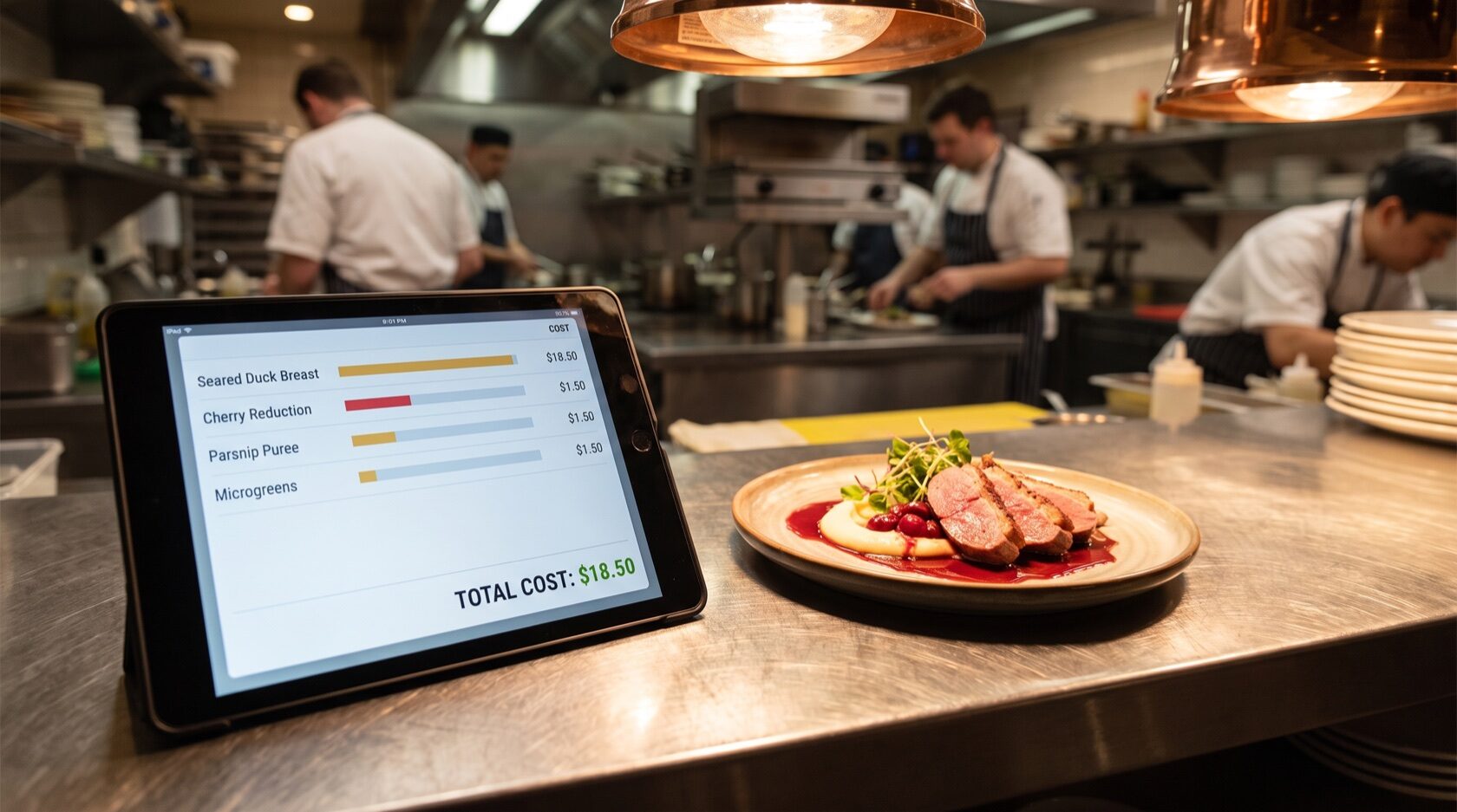 Food cost di un piatto calcolato in tempo reale sul gestionale