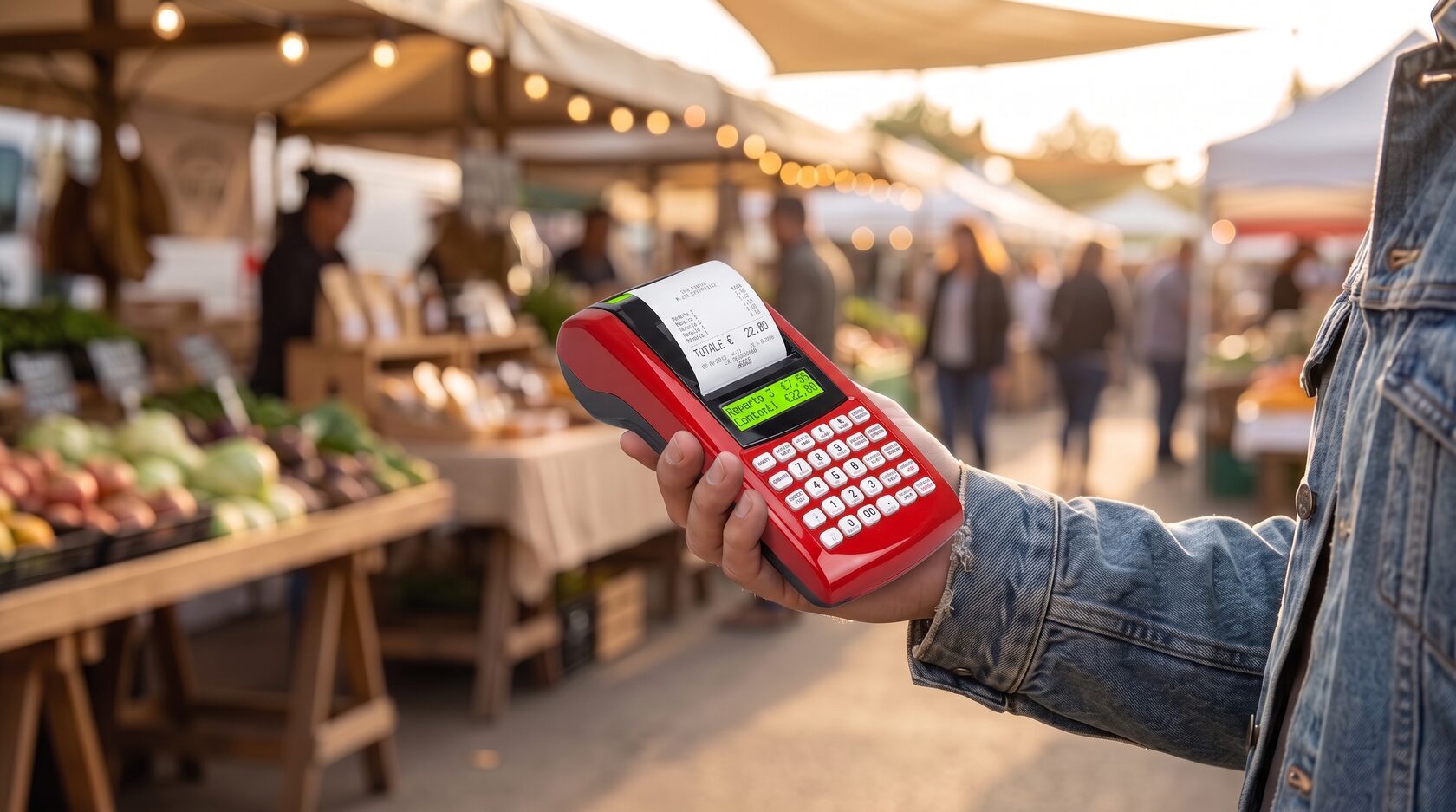 Registratore di cassa telematico portatile per mercati e delivery