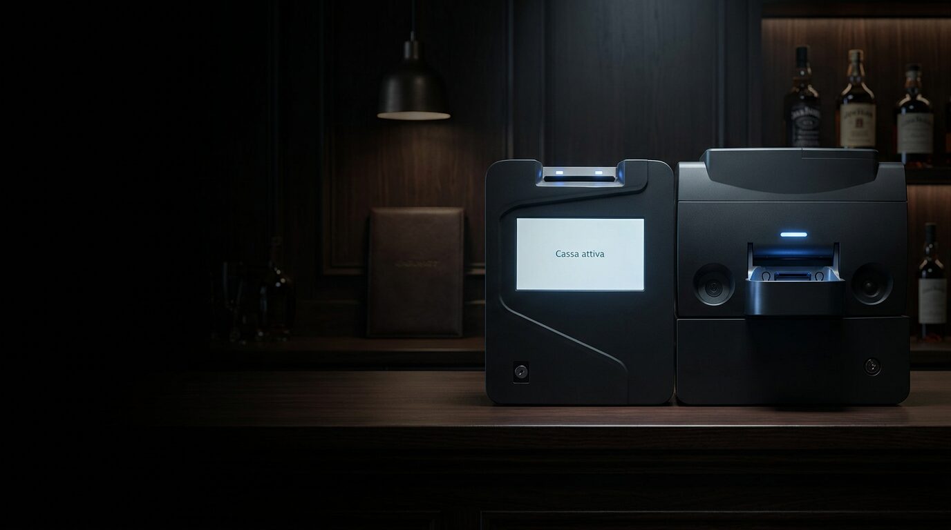 Sistema Wi Cash da banco: terminale e modulo per l’incasso automatico del contante