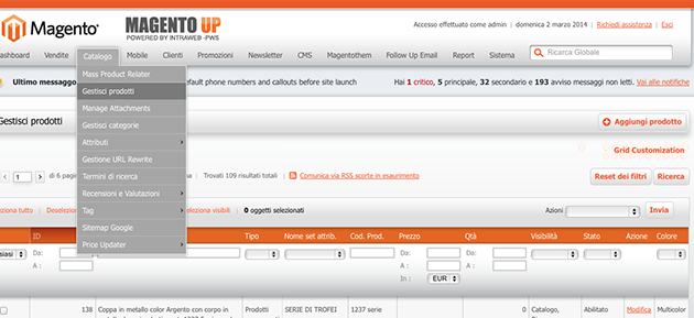 Creare prodotti Raggruppati in Magento Up