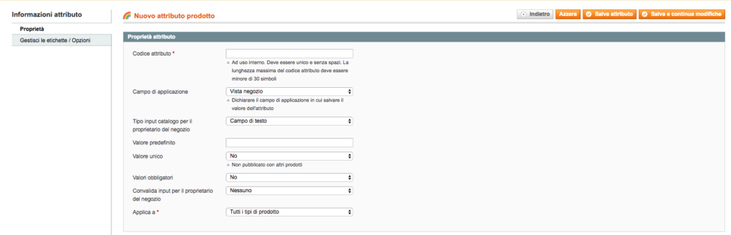 Migliora l’usabilità del tuo sito con Magento: la creazione degli attributi