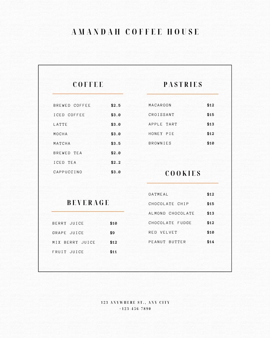 grafica del menu ristorante 3